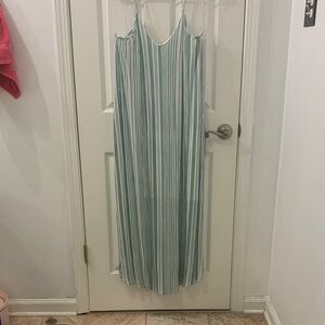 Entro Teal and White Striped Dress
